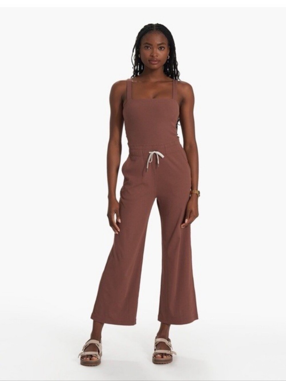 Vuori Mudra Pose Jumpsuit Size Medium Chestnut Athleisure Yoga Pre Owned